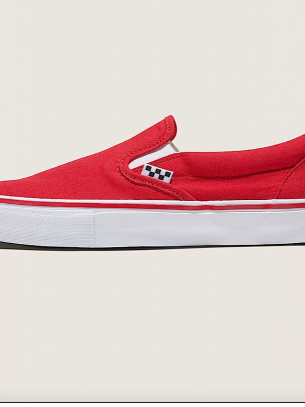 Vans custom non embroidered Red Canvas Classic Slip-On Loafers - Picture 3 of 10
